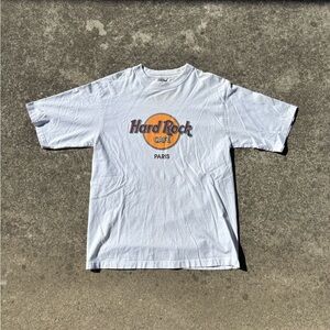 Hard Rock Cafe White Tee with Gold and Black Logo